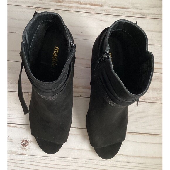 Madden NYC Bell Women’s Ankle Boots Black Open Toe Zipper Closure Size 8 - Picture 5 of 13